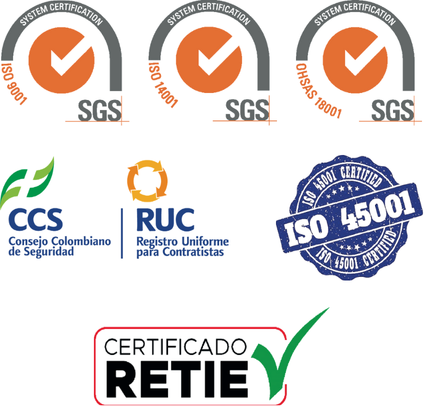 Certificaciones DISICO - ISO 9001, ISO 14001, ISO 45001:2018 (SST), Norsok-S006, RUC, RETIE, CIDET